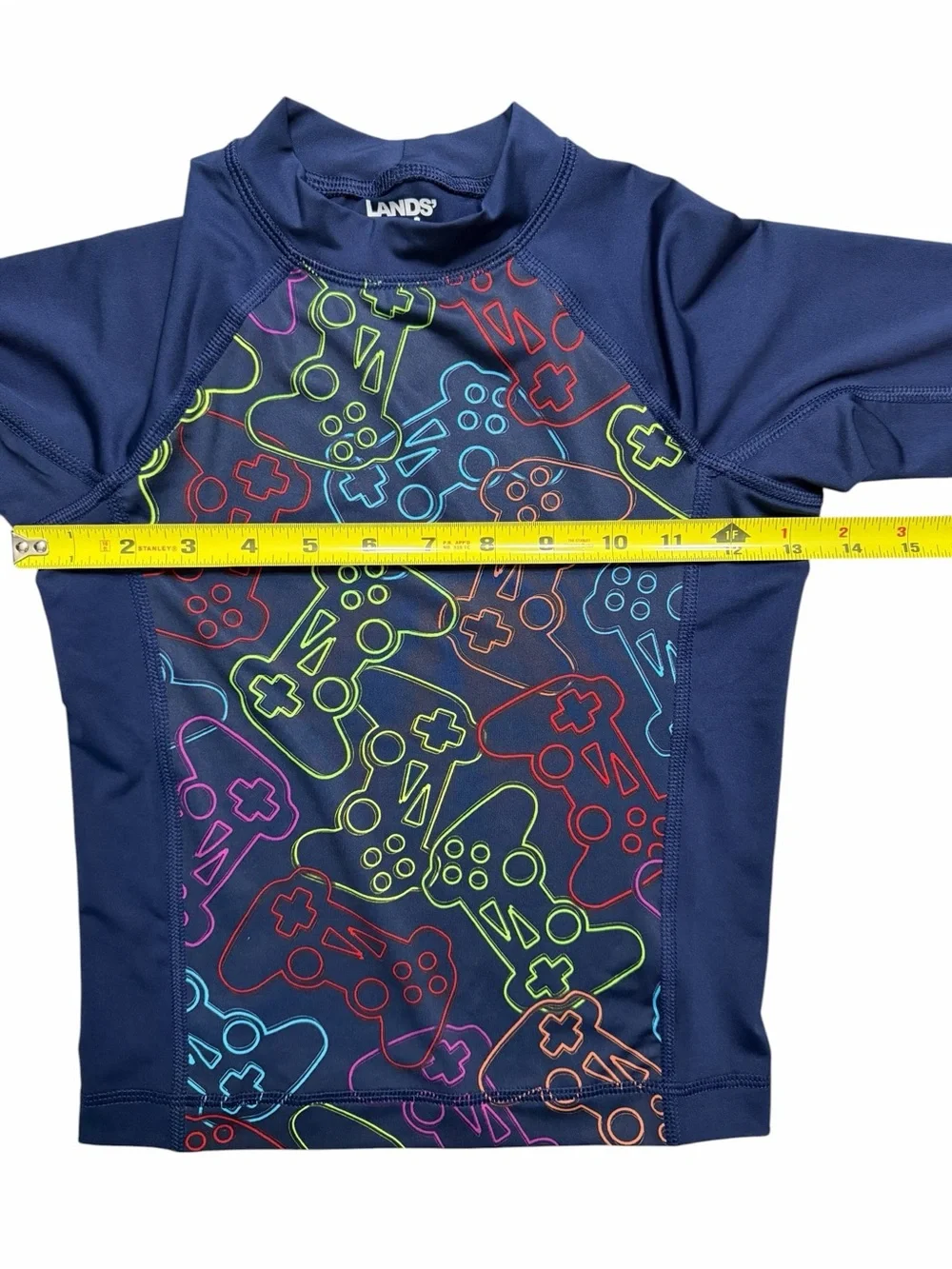 Lands' End Kids' Long-Sleeve Rashguard Set - Navy Gamer & Tie-Dye Orange NWOT